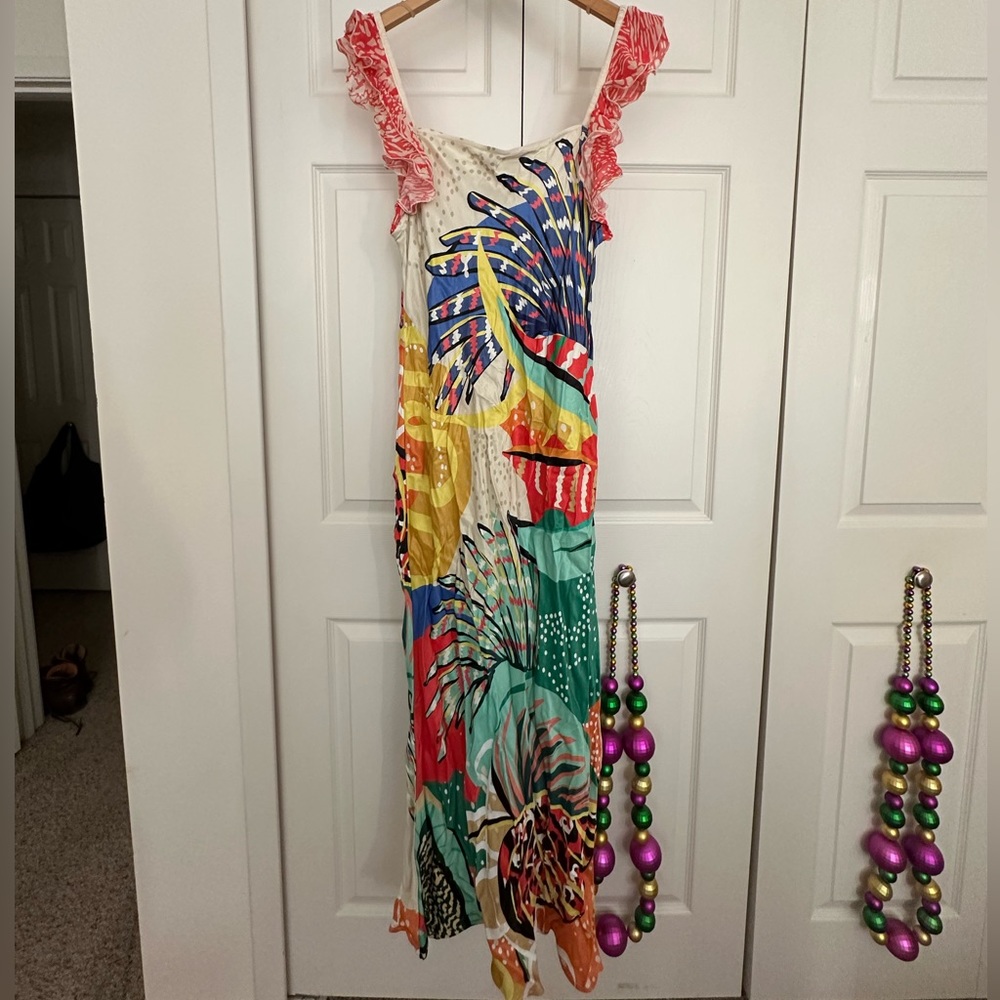 Anthropologie Conditions Apply Floral Dress, size large, multicolored